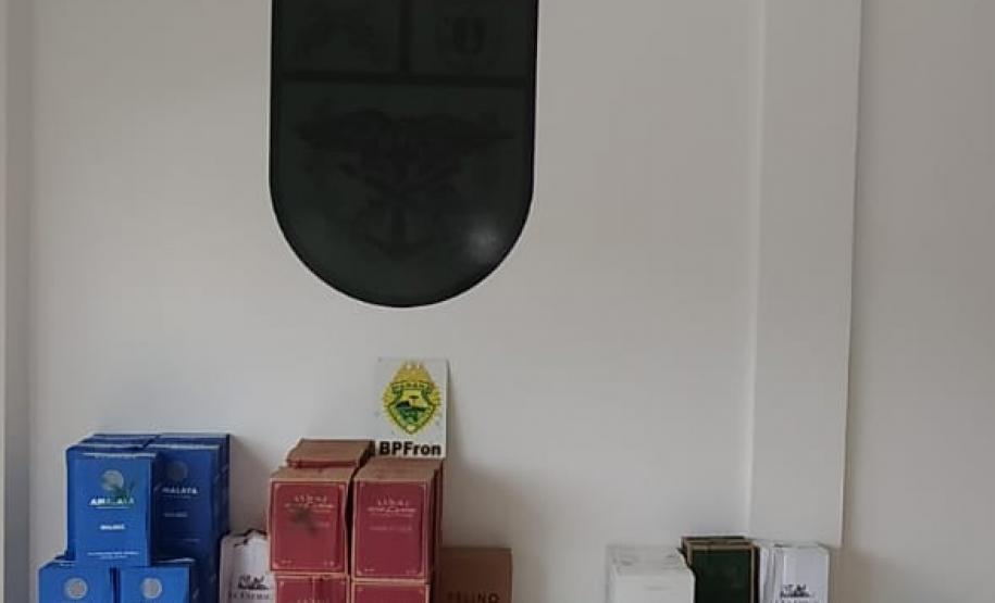 Carro carregado com 330 garrafas de vinho é apreendido pelo BPFron no Sudoeste do estado