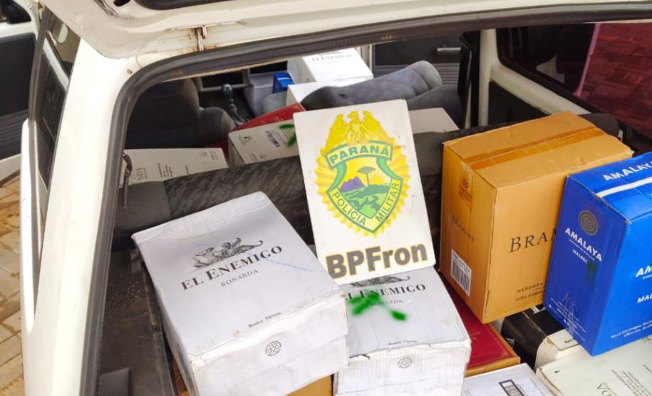 Uno carregado com vinho contrabandeado é apreendido pelo BPFron em Santo Antônio do Sudoeste (PR)