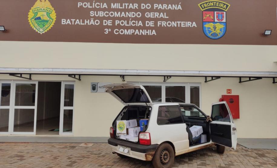 Uno carregado com vinho contrabandeado é apreendido pelo BPFron em Santo Antônio do Sudoeste (PR)