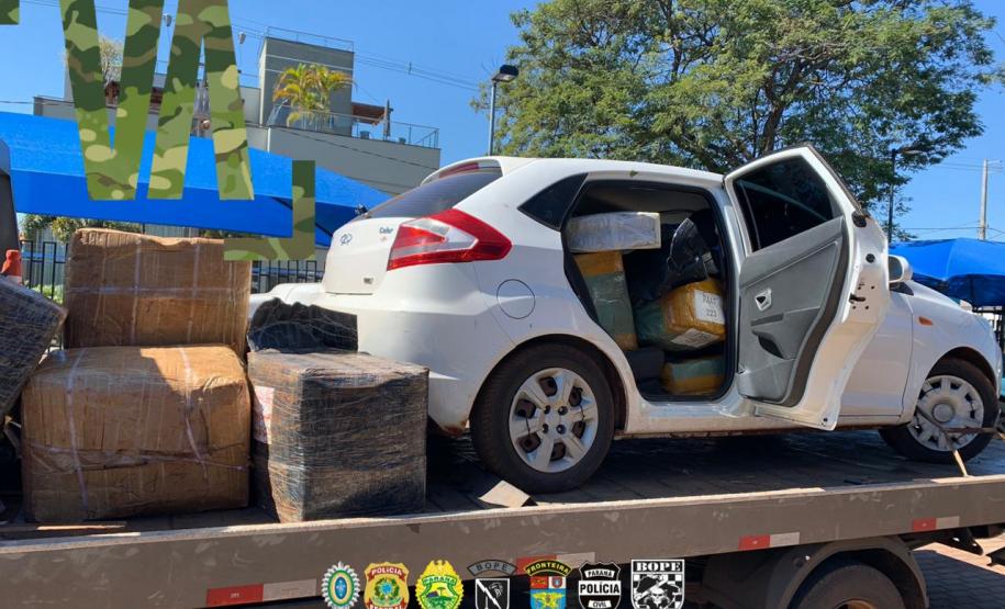 Ação integrada da Operação Hórus descobre depósito de contrabando e mercadorias e veículos avaliados em R$ 1,5 milhão em Guaíra (PR)