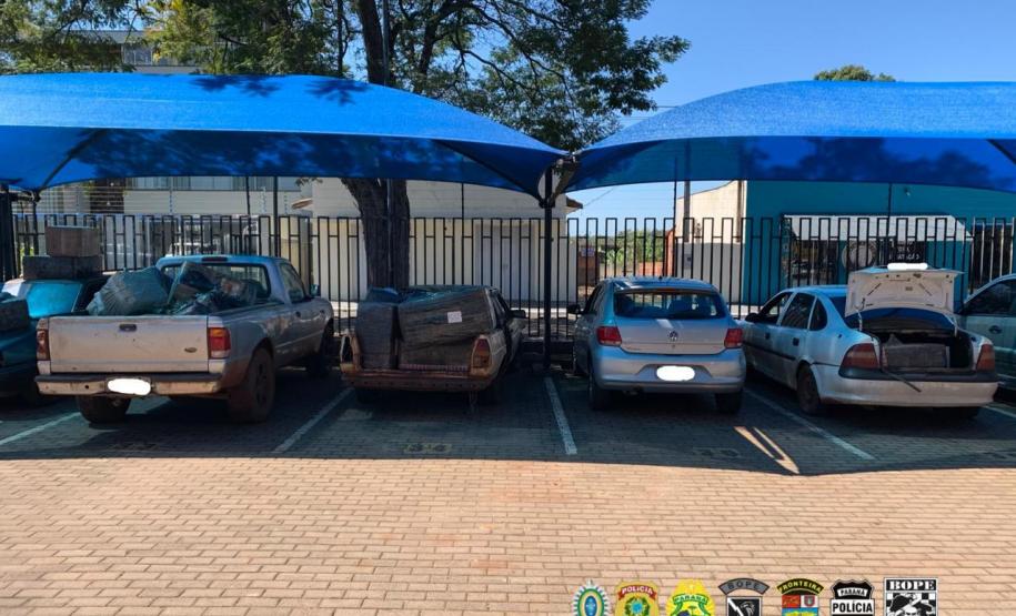 Ação integrada da Operação Hórus descobre depósito de contrabando e mercadorias e veículos avaliados em R$ 1,5 milhão em Guaíra (PR)