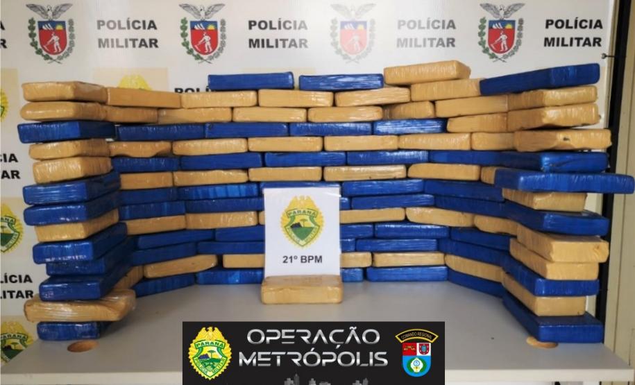 PM apreende 100 quilos de cocaína avaliados em R$ 5 milhões em Realeza, no Sudoeste paranaense