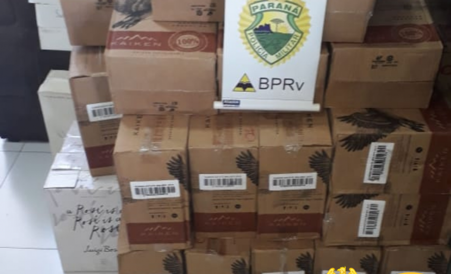 Vinhos e pneus contrabandeados são apreendidos pelo BPRv no Sudoeste e Noroeste do estado