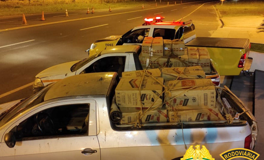 BPRv apreende dois carros carregados com 45 mil maços de cigarros contrabandeados no Noroeste do estado