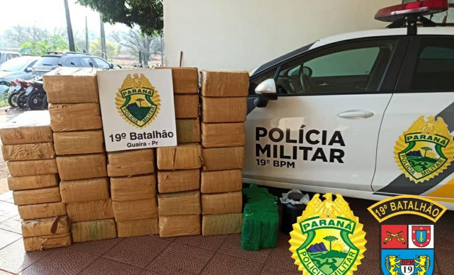 Carro com mais de 500 quilos de maconha é encontrado pela PM estacionado em Guaíra (PR)