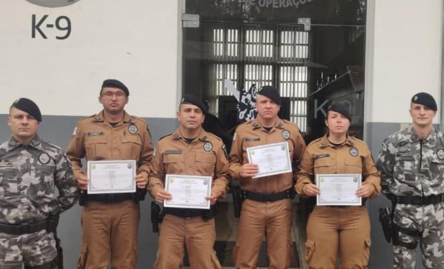 Policiais militares de Telêmaco Borba concluem estágio de Cinotecnia