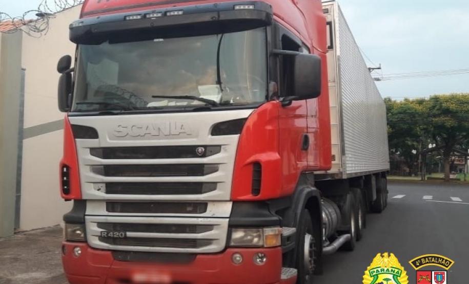 No Noroeste do estado, PM recupera caminhão carregado com R$ 500 mil em carne