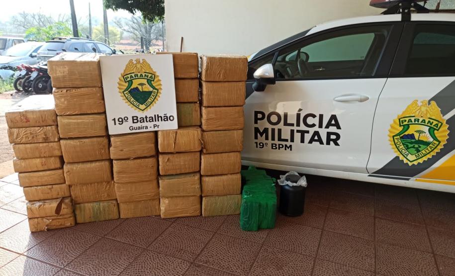 Em Guaíra (PR), PM apreende mais de meia tonelada de maconha durante patrulhamento