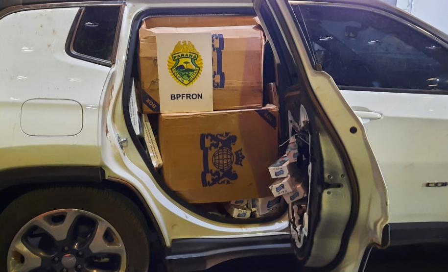 BPFron apreende dois caminhões e dois carros carregados com cigarros e eletrônicos contrabandeados no Oeste do estado