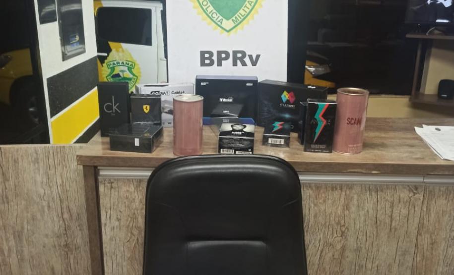 BPRv apreende produtos contrabandeados e recuperaram dois veículos em diferentes regiões do estado