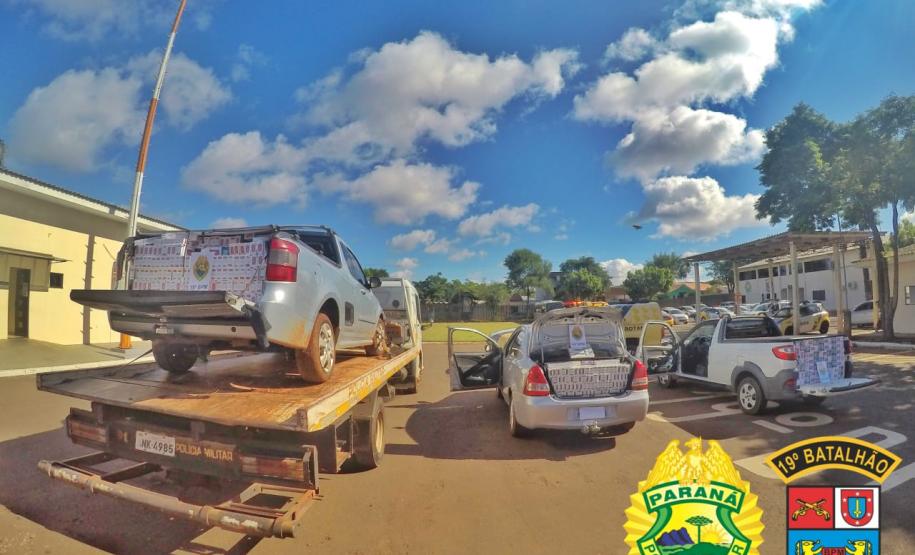 PM apreende 6,7 mil pacotes de cigarro, armas e até lancha no Oeste do estado