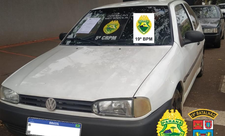 Em Toledo (PR), PM recuperou um carro e prendeu um homem em situações distintas