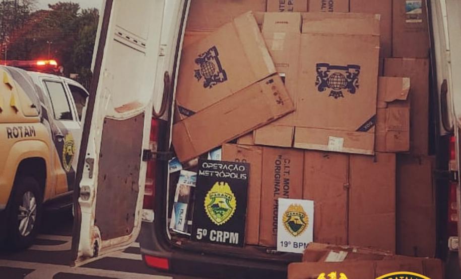 Veículos roubados e cigarros contrabandeados são apreendidos pela PM no Oeste pela Operação Metrópolis