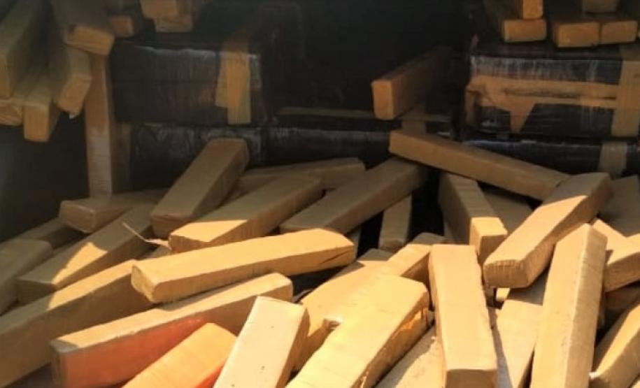 Mais de meia tonelada de maconha é apreendida pela PM e pela PF no Oeste do estado