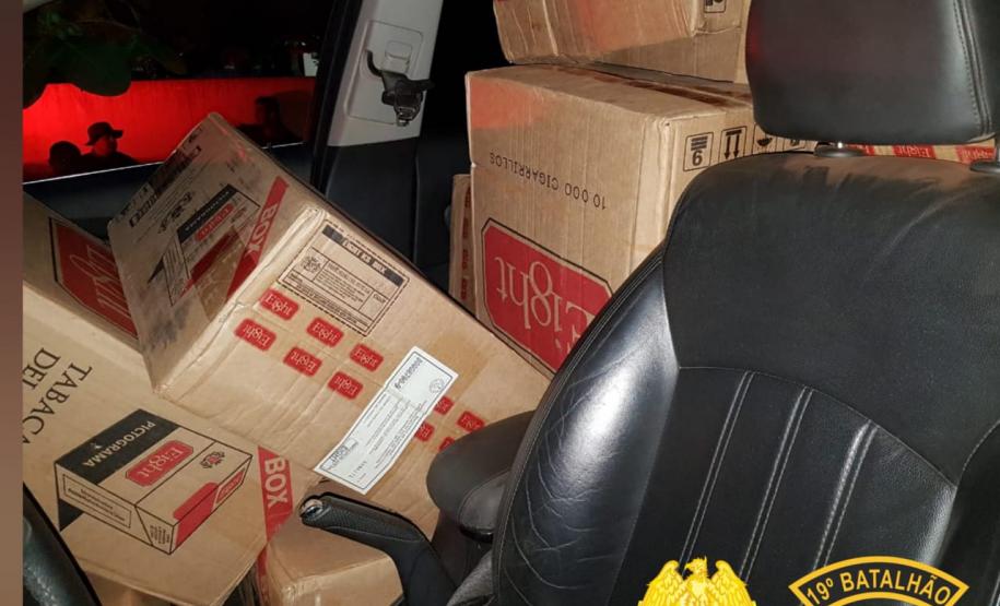 No Oeste do estado, PM apreende 705 quilos de maconha e três mil pacotes de cigarros contrabandeados