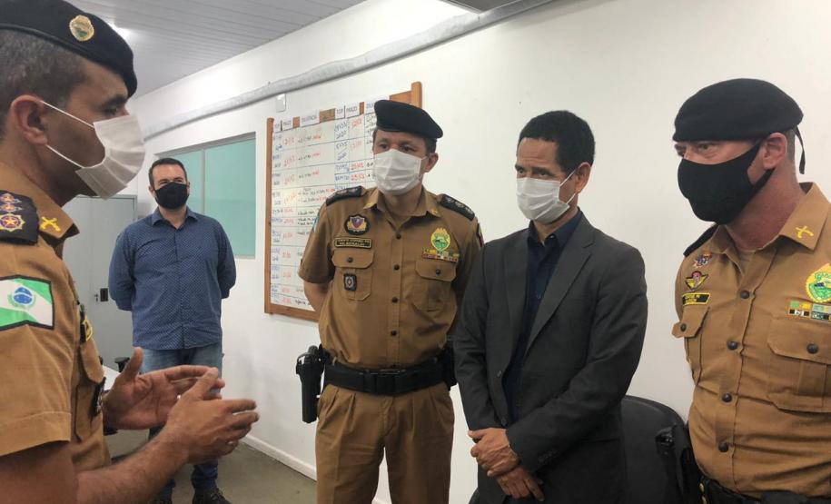 Subcomando-Geral da PM e secretário da Segurança Pública fazem visita técnica em unidades da PM e Corpo de Bombeiros em Londrina