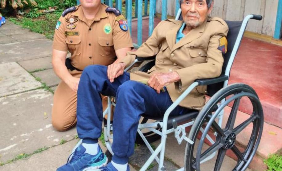 Sargento da PM do Paraná que lutou na 2ª Guerra Mundial é homenageado pela Corporação e pelo Exército Brasileiro