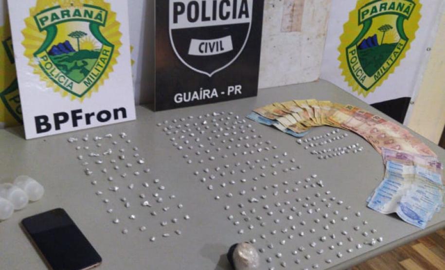 Ação integrada entre o Batalhão de Fronteira e a Polícia Civil contra o tráfico de drogas resulta em mais de 300 pedras de crack apreendidas