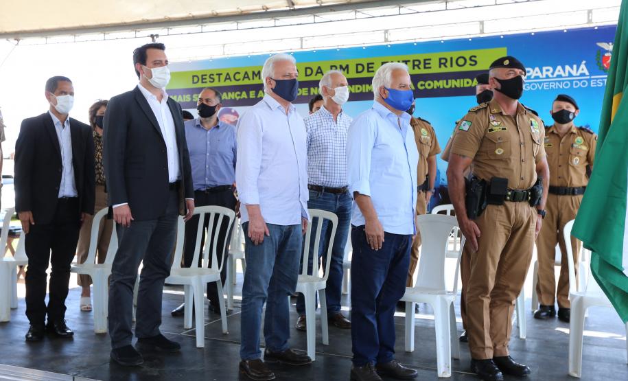 Governador inaugura sede do destacamento da PM de Entre Rios, em Guarapuava