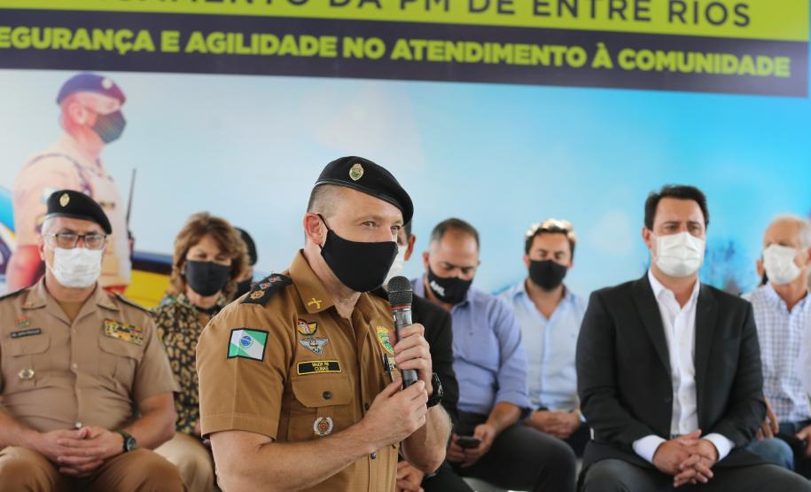Governador inaugura sede do destacamento da PM de Entre Rios, em Guarapuava