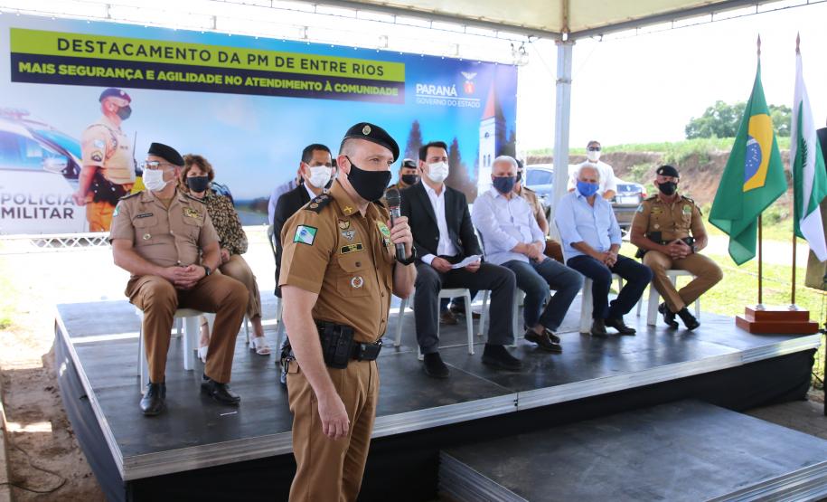 Governador inaugura sede do destacamento da PM de Entre Rios, em Guarapuava