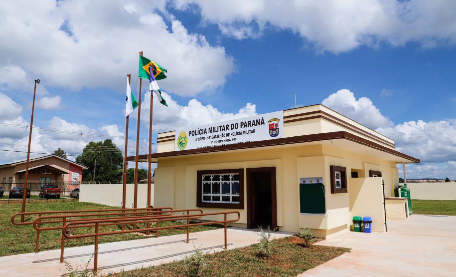 Governador inaugura sede do destacamento da PM de Entre Rios, em Guarapuava