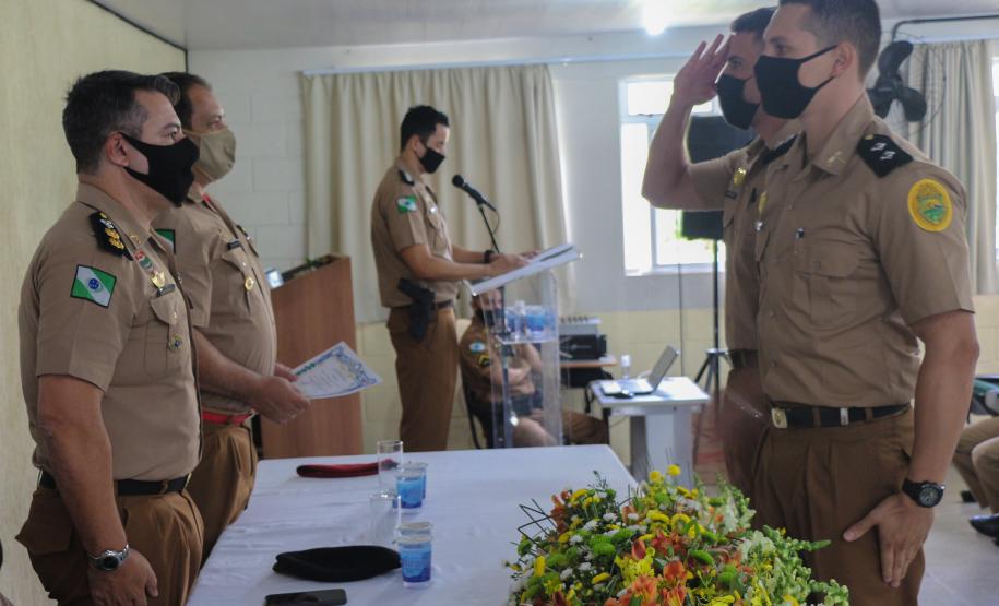 Evento marca a formatura de 28 policiais e bombeiros militares no Curso de Instrutor de Educação Física (CIEF) na APGM, em São José dos Pinhais (PR)