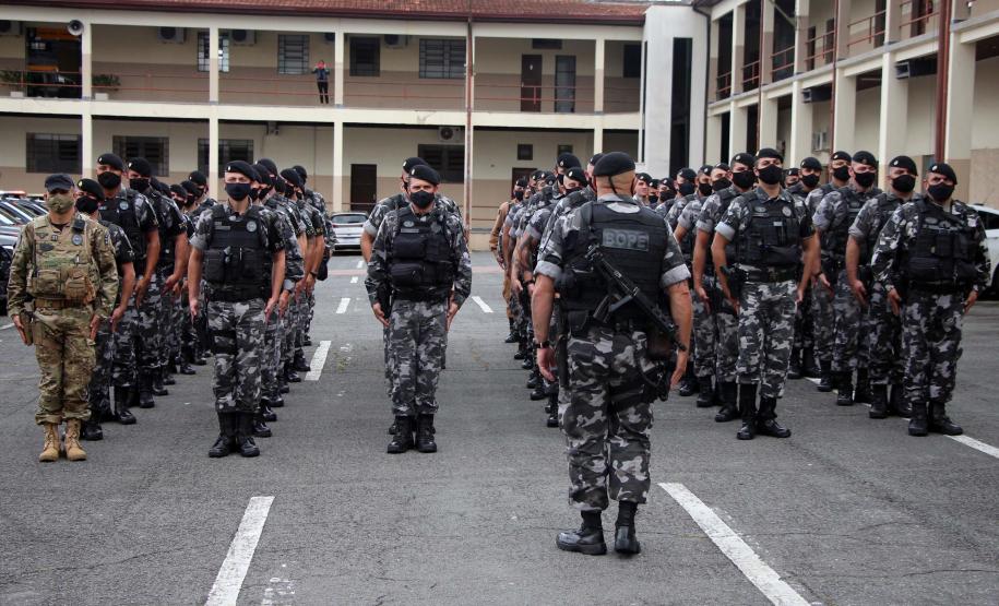 Cerca de 60 policiais do BOPE reforçam o policiamento em Curitiba e na Região Metropolitana de Curitiba (RMC)