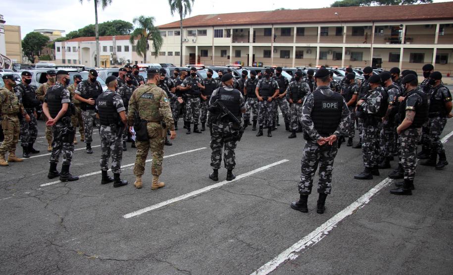 Cerca de 60 policiais do BOPE reforçam o policiamento em Curitiba e na Região Metropolitana de Curitiba (RMC)