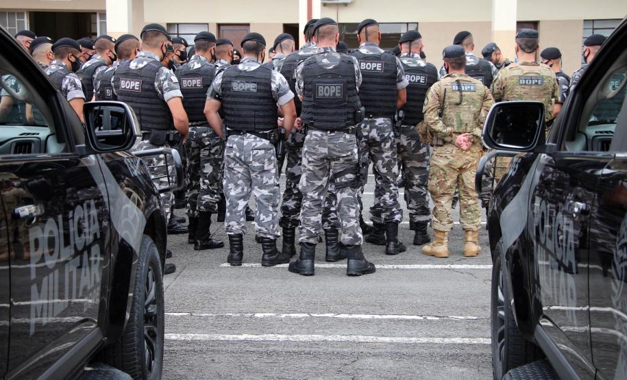 Cerca de 60 policiais do BOPE reforçam o policiamento em Curitiba e na Região Metropolitana de Curitiba (RMC)