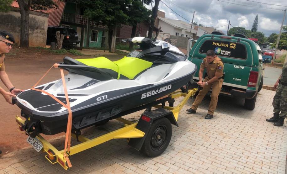 Operação da Polícia Ambiental no Sudoeste do estado recupera Jet Ski furtado e equipamentos usados em pesca ilegal