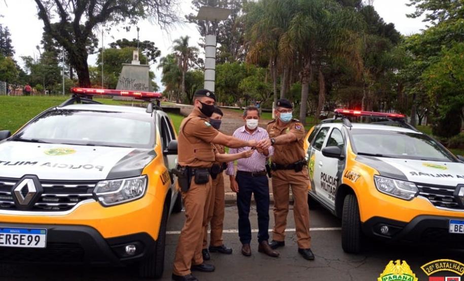 PM de Telêmaco Borba, Ortigueira e Reserva recebem quatro novas viaturas durante solenidade