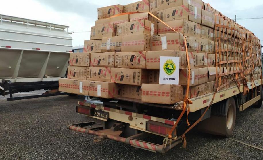 Cerca de 50 mil pacotes de cigarros contrabandeados são apreendidos durante a Operação Hórus, em Nova Santa Rosa, no Oeste do estado