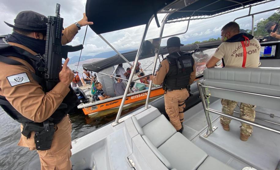 Patrulha Costeira da PM faz patrulhamento preventivo em conjunto com a Marinha do Brasil e Polícia Federal