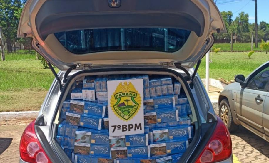 Cinco veículos carregados com cigarros contrabandeados são apreendidos pela PM, em ações separadas, no Noroeste