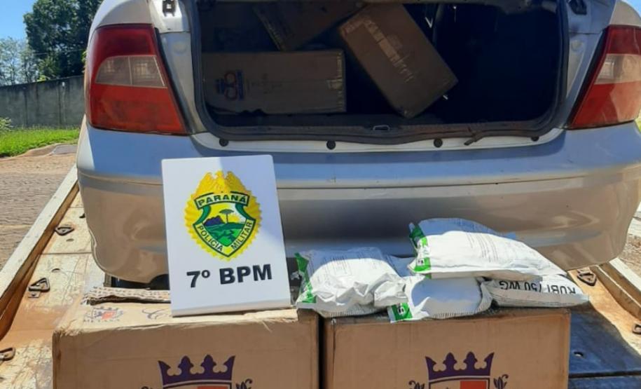 Cinco veículos carregados com cigarros contrabandeados são apreendidos pela PM, em ações separadas, no Noroeste