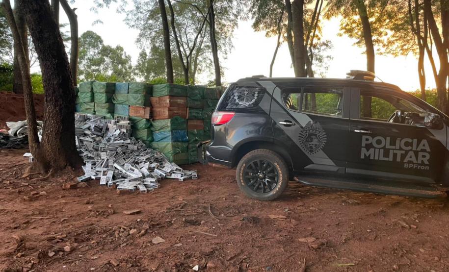 BPFron recupera caminhões e apreende cigarros e contrabando no Oeste do PR