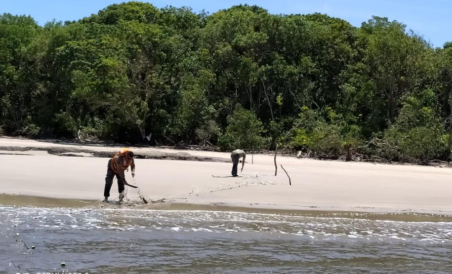 Batalhão Ambiental apreende rede de pesca na Ilha das Peças