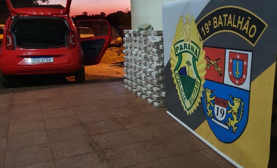 Carro com 132 quilos de crack é apreendido pela PM em Guaíra (PR), no Oeste do estado