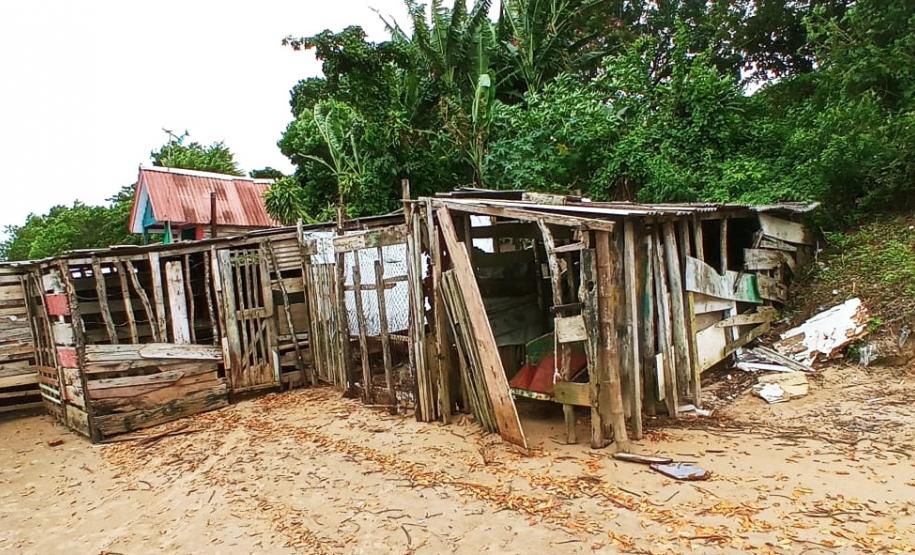Fiscalização da Polícia Ambiental localiza ocupação irregular em área de proteção ambiental permanente em Paranaguá (PR)