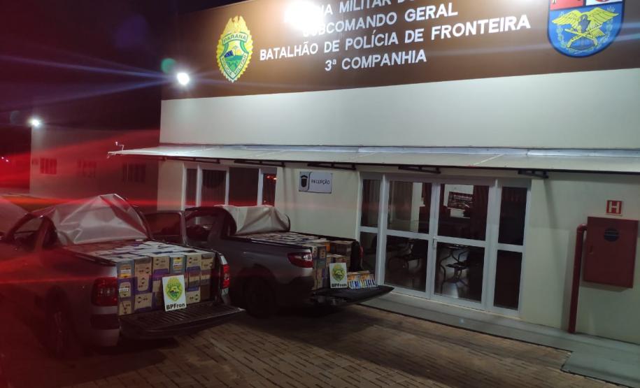 Duas abordagens do BPFron terminam com contrabando e 12 quilos de capulho de maconha apreendidos no Oeste do PR