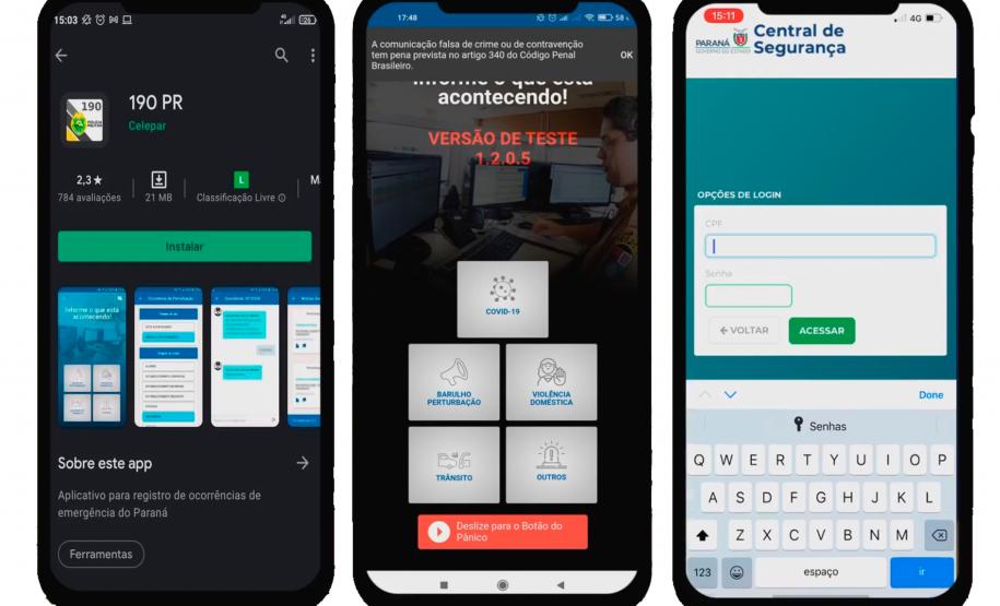 Paraná passa a contar com Botão do Pânico Virtual via app 190 da PM
