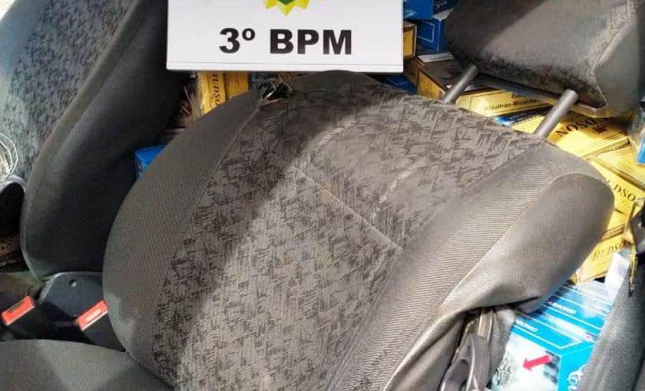 Cerca de 1 mil pacotes de cigarros contrabandeados são apreendidos pela PM em São Jorge D’Oeste, no interior do estado