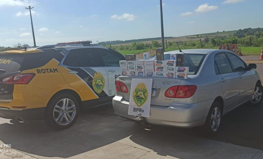 Policiais rodoviários apreendem veículo com dezenas de celulares contrabandeados em Iporã, no Noroeste do estado