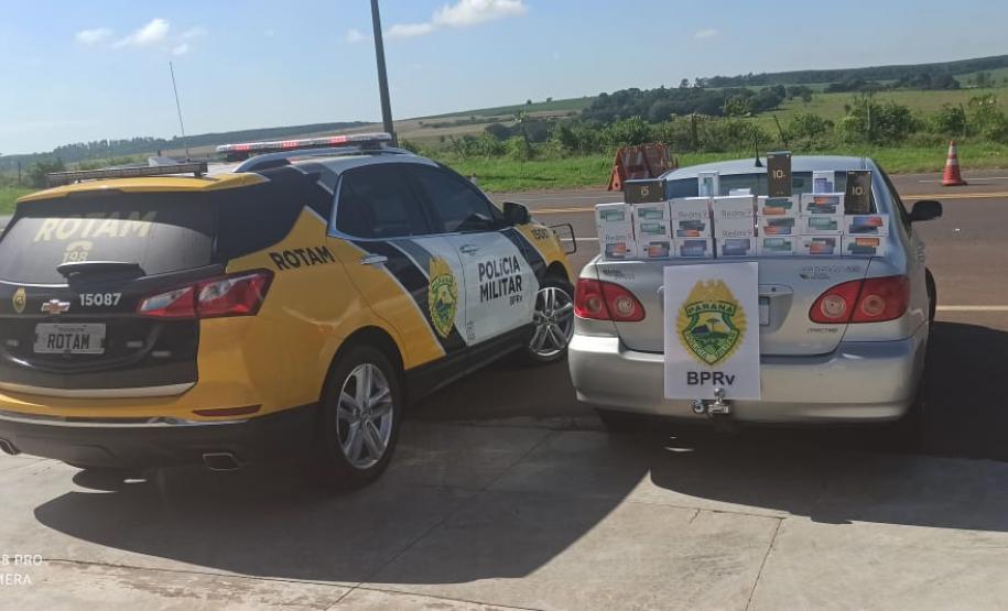 Policiais rodoviários apreendem veículo com dezenas de celulares contrabandeados em Iporã, no Noroeste do estado