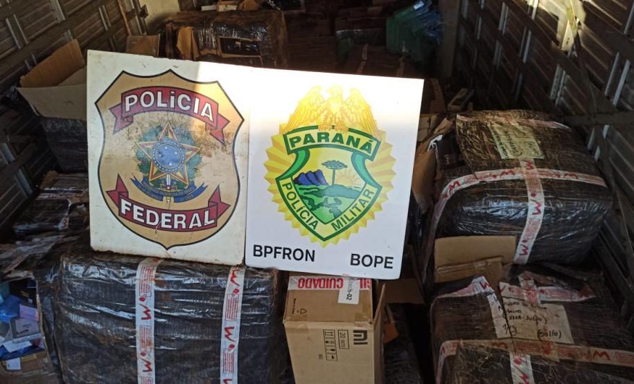 Ação conjunta de policiais militares e federais estima prejuízo de R$ 3 milhões ao crime organizado de Mercedes, no Oeste do Paraná