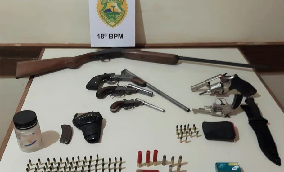 No Norte do Paraná, denúncias levam PM a apreender sete armas de fogo e encaminhar três suspeitos de porte ilegal