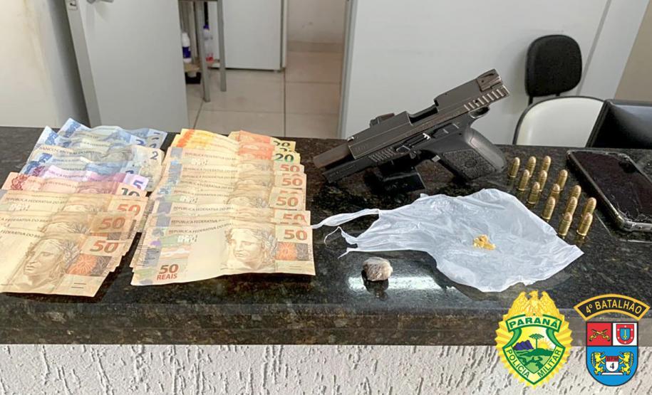 Homem é preso pela PM portando uma pistola e 14 munições em Marialva, no Noroeste do estado