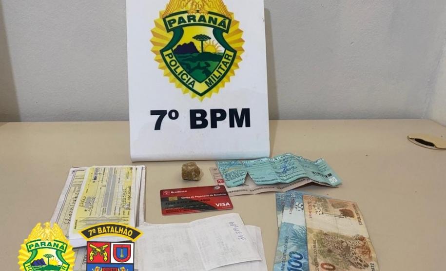 Homem acaba encaminhado por tráfico e PM apreende crack, maconha e cocaína, em Tapejara (PR)