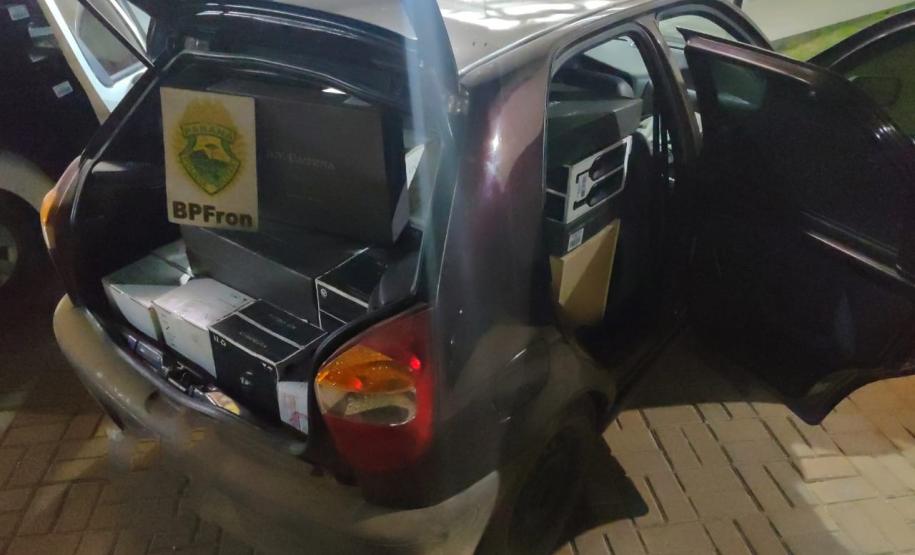 Operação Hórus: Na região fronteiriça do estado, PM apreende três veículos carregados com cigarros e bebida contrabandeados